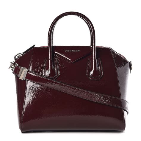 givenchy mini antigona crinkled patent leather aubergine|Mini Antigona bag in patent effect leather .